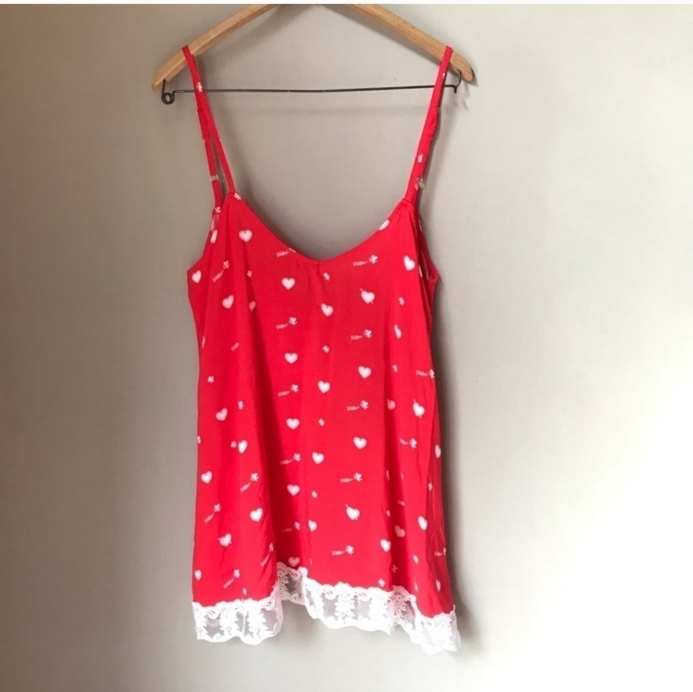 Wild Fox intimates Nightie red Medium Cupid Hearts Night Slip Dress